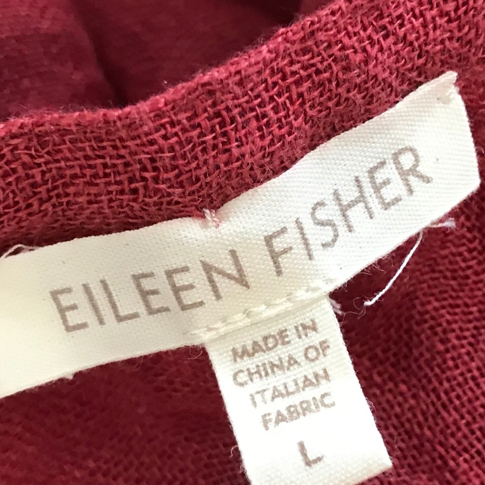 Eileen Fisher 100% Linen Sheer Peasant Blouse  *U4 - Picture 7 of 8